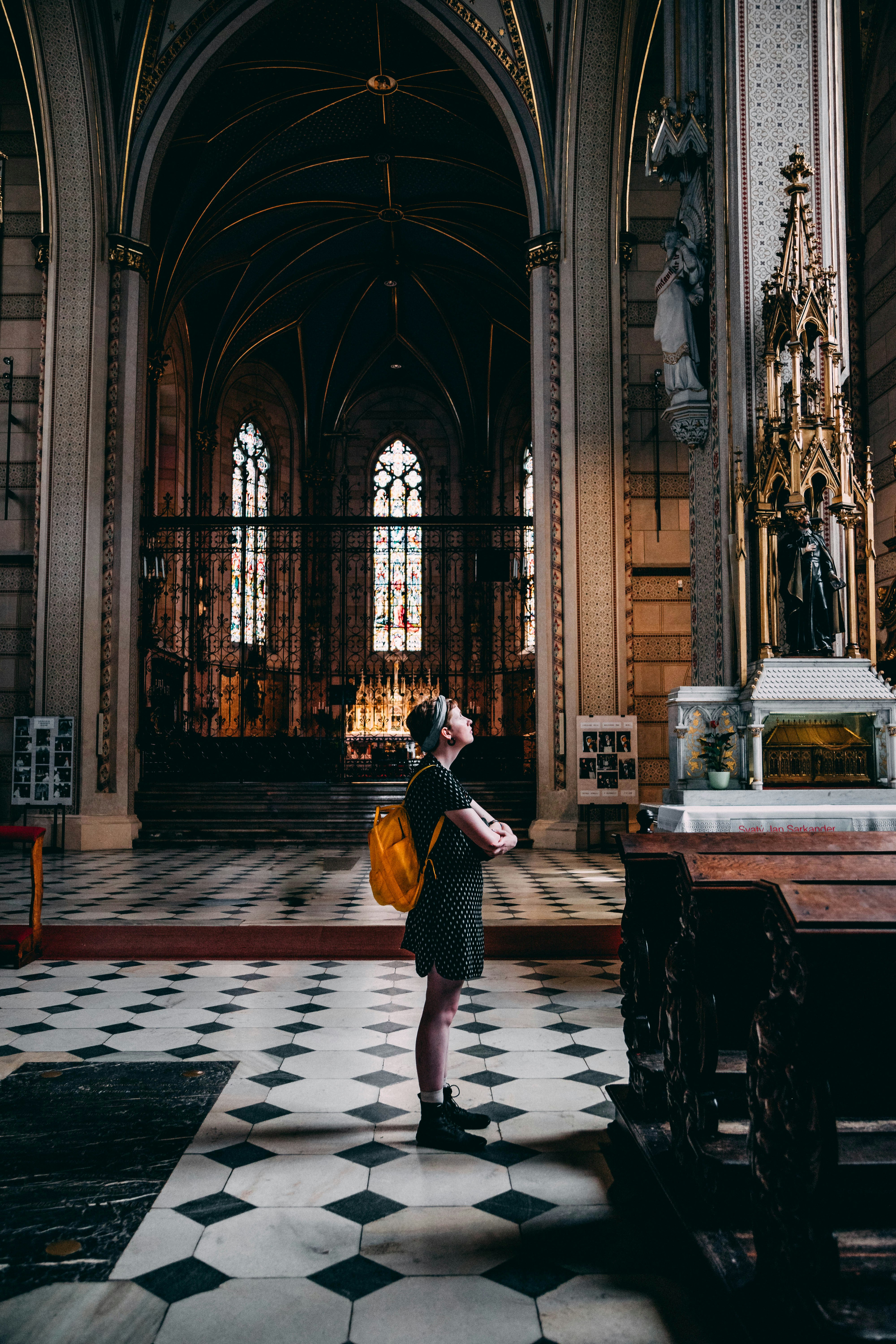 woman in cathedral